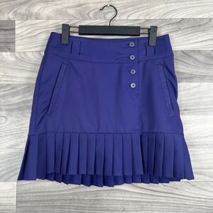 Nike Golf‎ Skirt Womens 2 Purple Tour Performance Dri-Fit Pockets Button Front